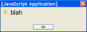 alert box with Blah in it