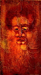 Stanley White (194?- ) FACE 1 1972 Mixed media on canvas 24 " x 16 "