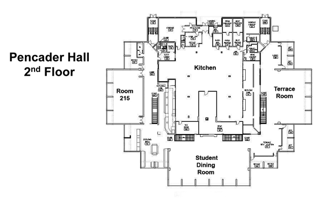 Floorplan of Pencader Hall Second Floor