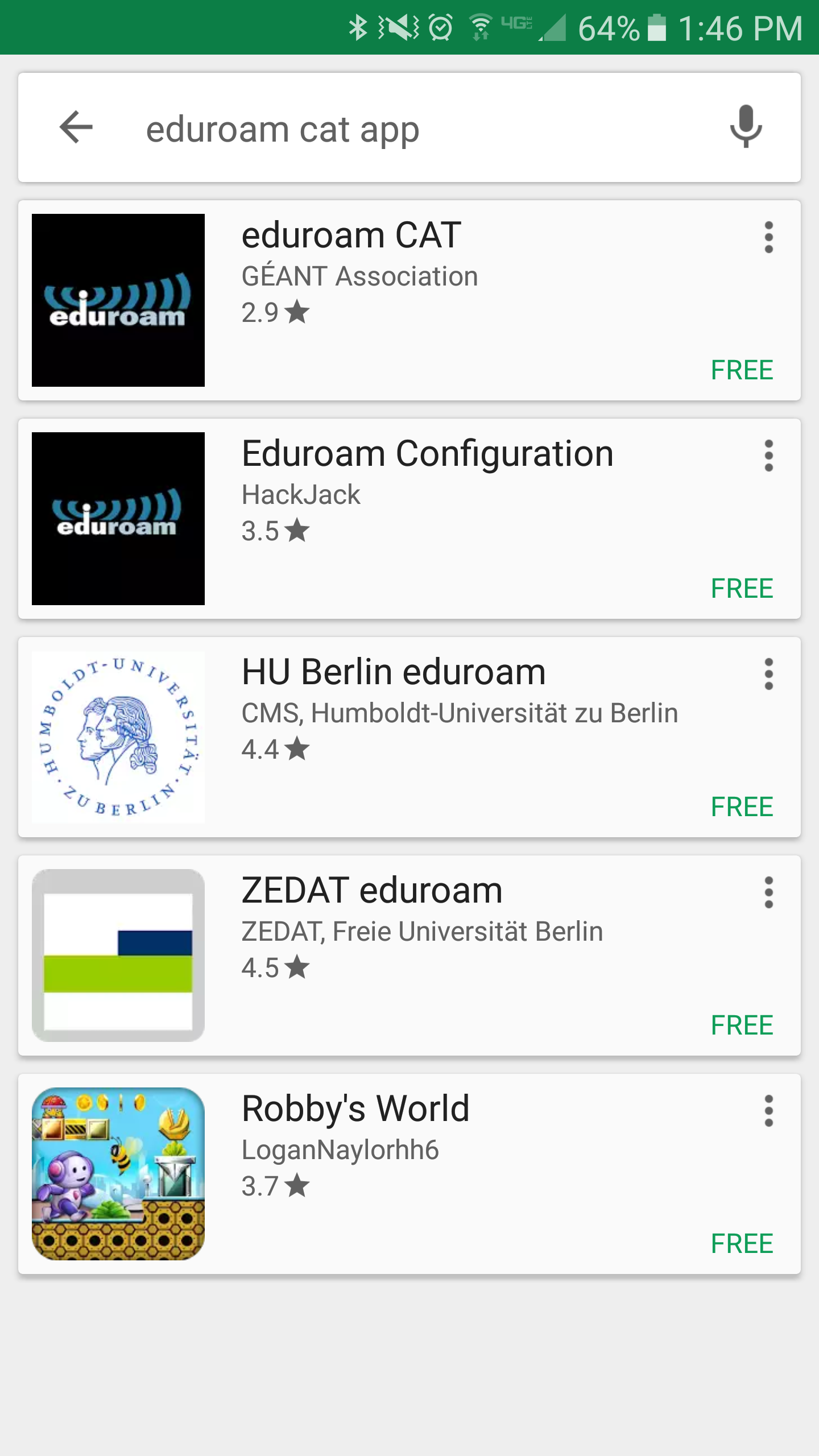 Search for eduroam CAT