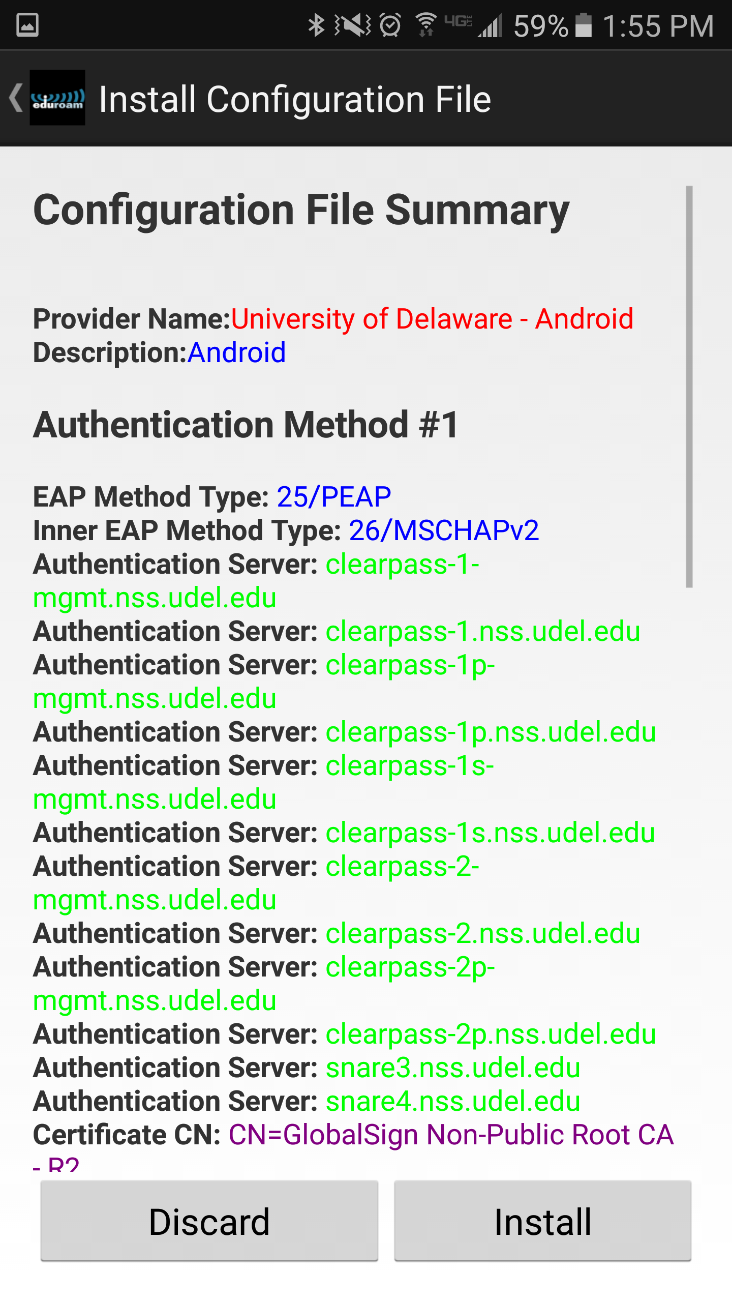 Configuration File Summary