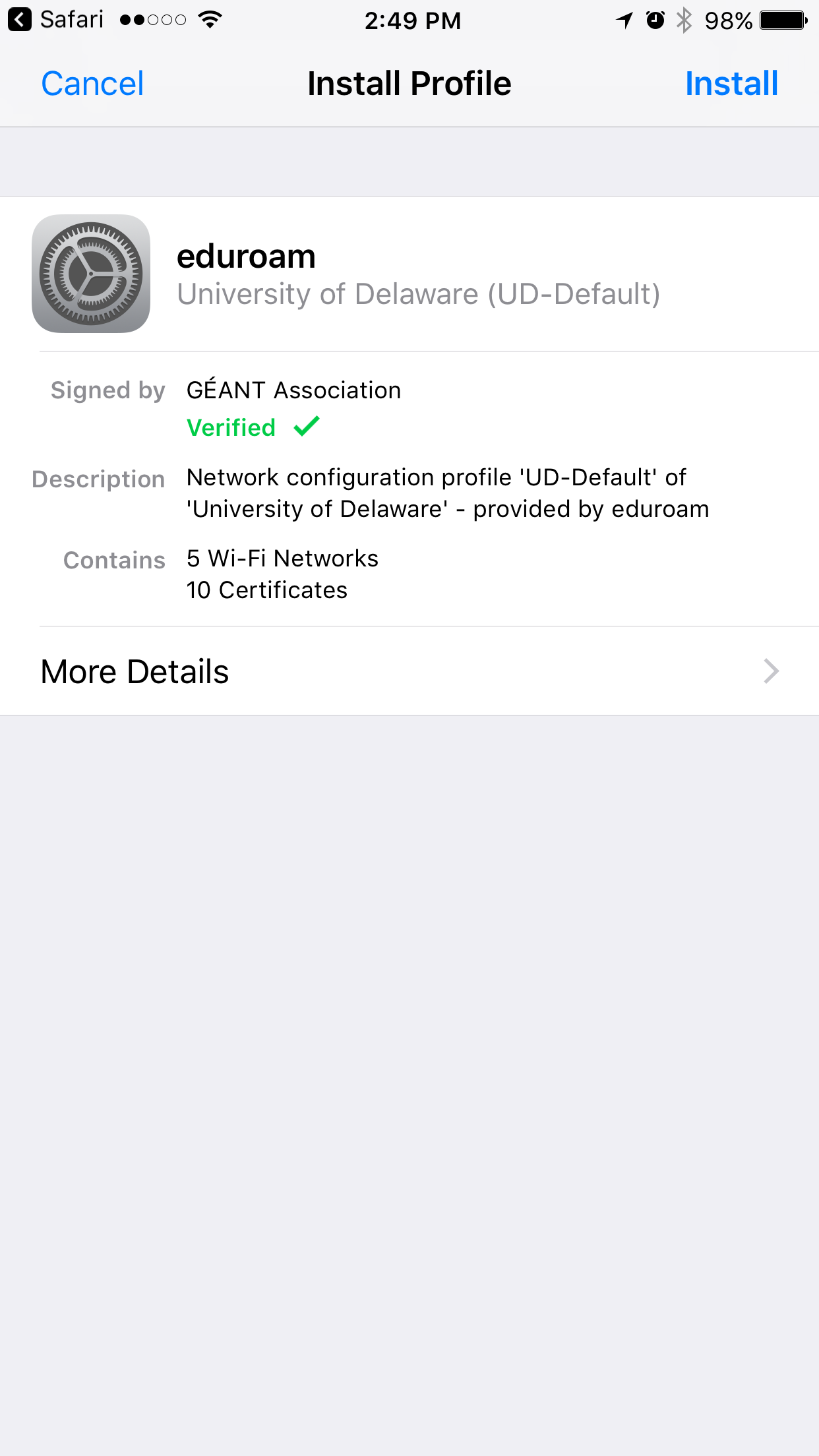 Install Profile