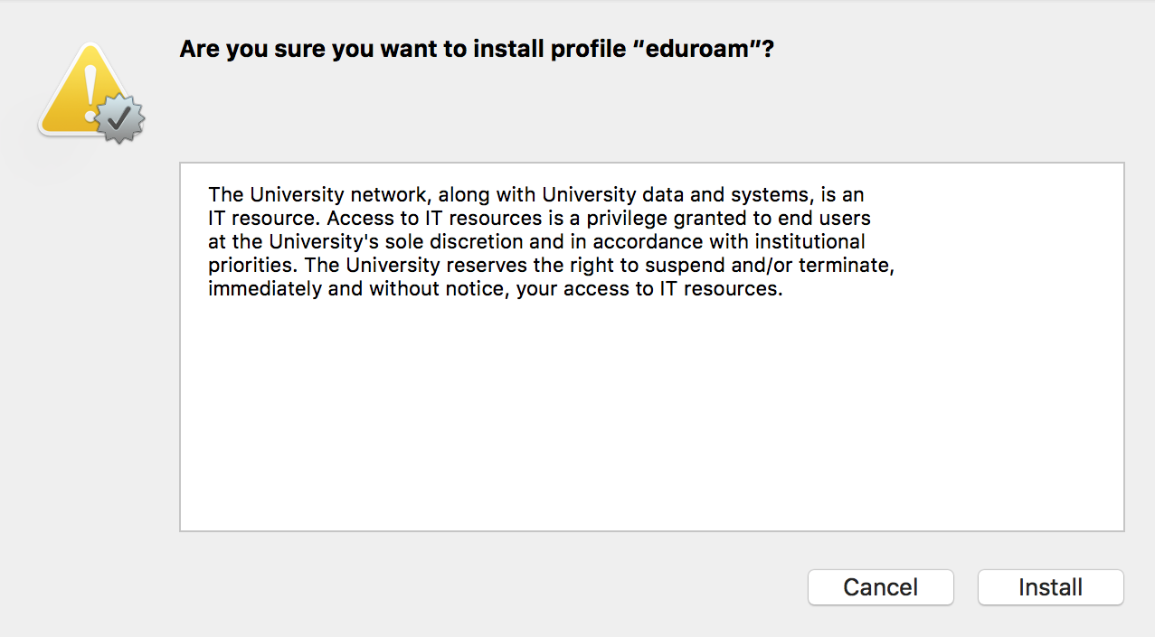 Install profile
