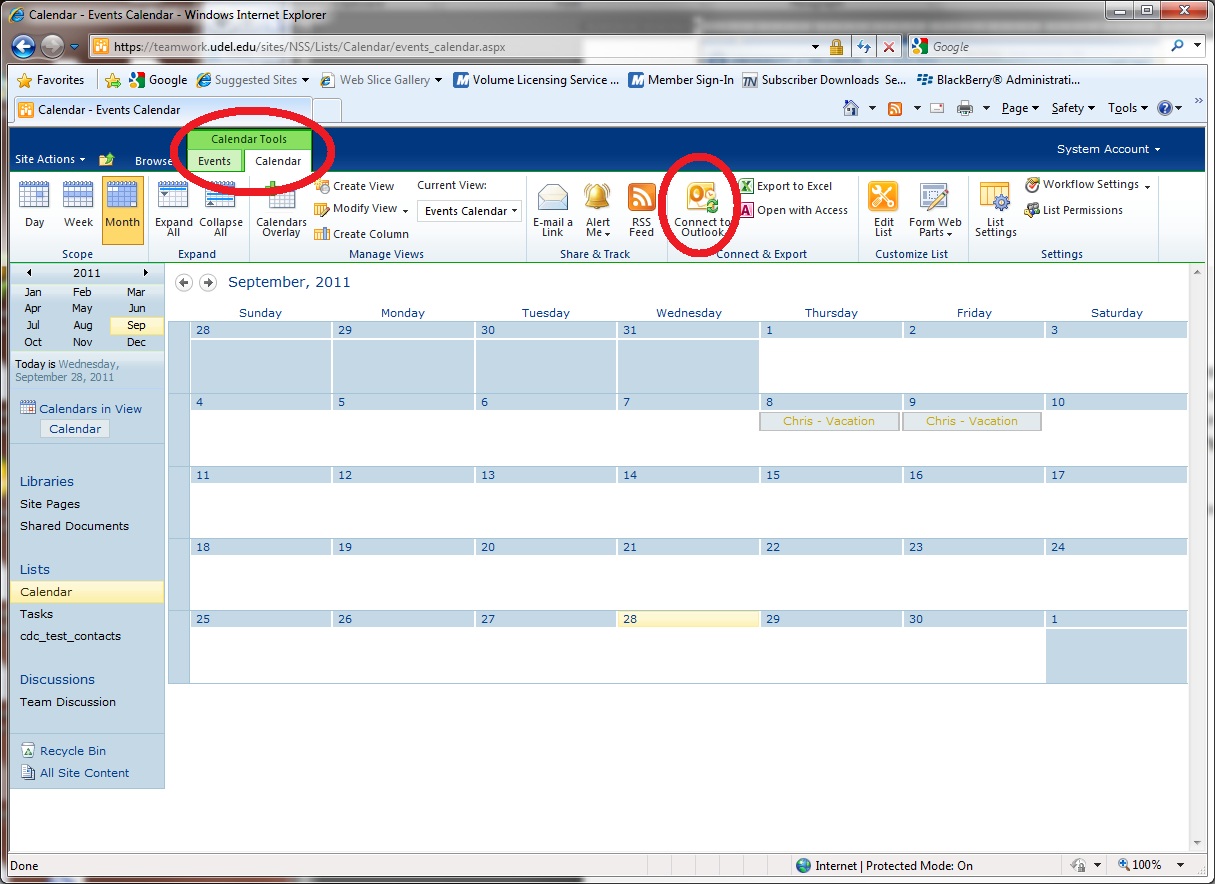 shared calendar window