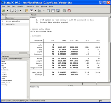 xlist command in stata