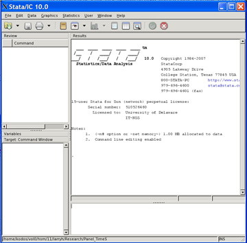 Stata window with preferences changed