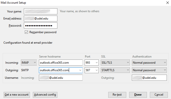 Thunderbird Exchange Online Servers