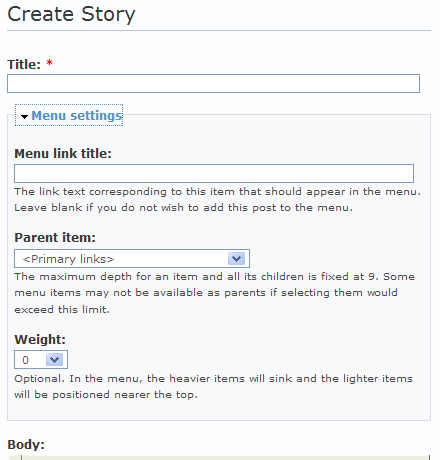 Story menu settings menu screen capture