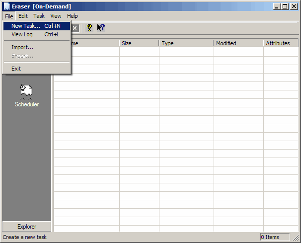 new task window