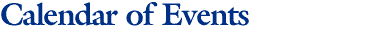 Calendar of Events