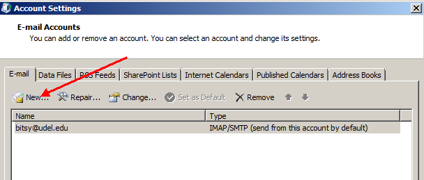 change outlook account settings 2007 from another compupter