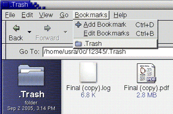 Bookmark for Trash