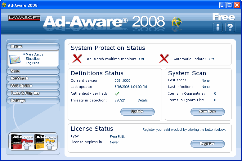 adaware homepage