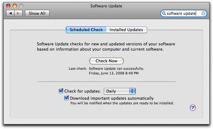 software schedule