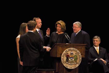 Jack and Carla Markell at his inauguration