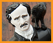 Edgar Alan Poe doll with Raven on shoulder