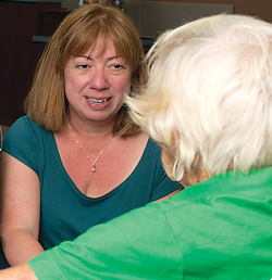 Ingrid Pretzer-Aboff works with Parkinson’s patients to assess whether a new shoe can help their gait.