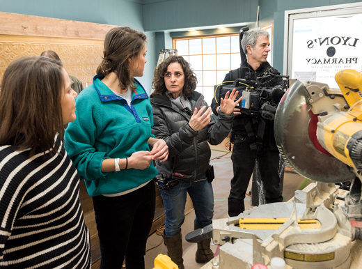 Jill Littman and Jennifer Kenney-Kelly on set of Restaurant Impossible at Lyons Pharmacy