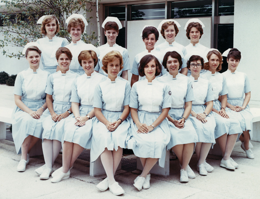 The first graduating nursing class, 1966