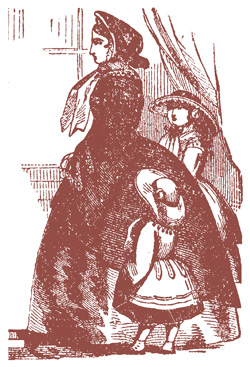 illustration of a mother and two children