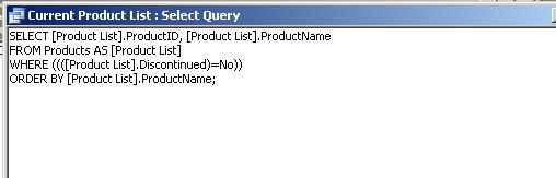 current product query sql