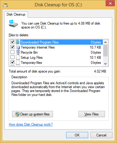 disk cleanup files