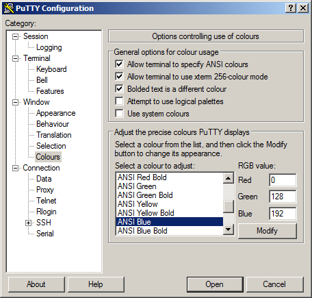 how to get putty configuration to stop popping up