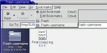 Bookmark for Trash-username