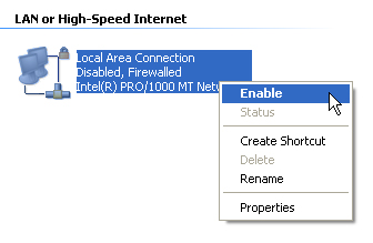 enable network connections