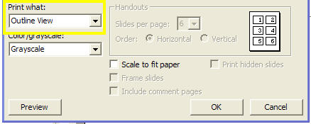 Print what: outline view