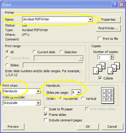 print to PDFWriter screen image