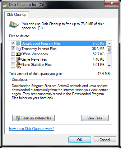 Vista Disk Cleanup Momentary Files Location