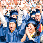 students at commencement