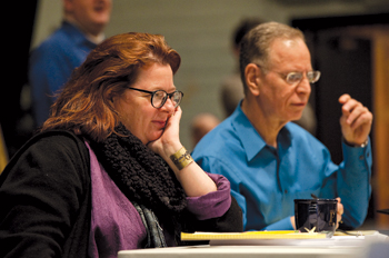 Rebeck and Robbins overseeing rehearsal