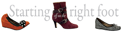 Three shoes from Lu's collection and headline: starting off on the right foot