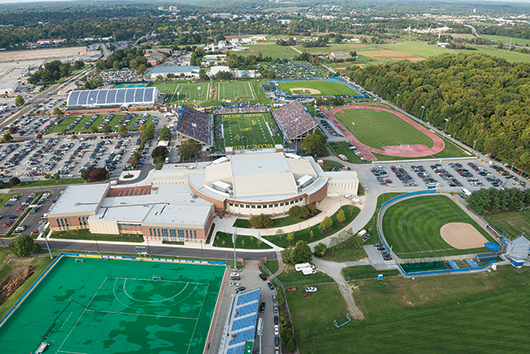 aerial image of athletics facilities