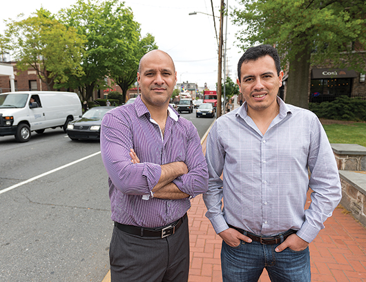 John Cavazos (left) and Marco Alvarez are working on a warning system for traffic congestion.
