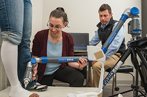 Elisa Schrank and Alex Razzook are developing customized ankle-foot orthoses.