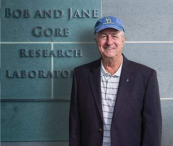 Bob Gore in UD Engineering hat inside of ISE Lab