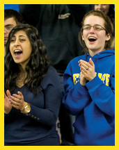 image students cheering at a basketball game