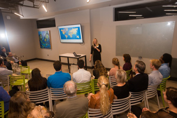 Julie Frieswyk discussing youth entrepreneurship