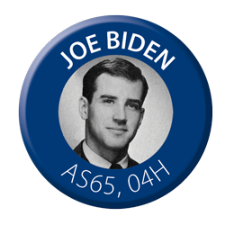 Joe Biden, AS65, 04HON in an image of a political button