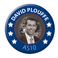 David Plouffe, AS10 in an image of a political button