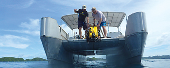 An image of artifacts under water