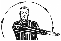illustration of a ref signaling motion