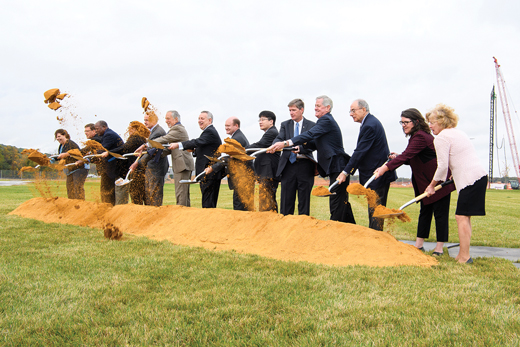 Ground breaking for the new building that will house the biopharmaceutical research